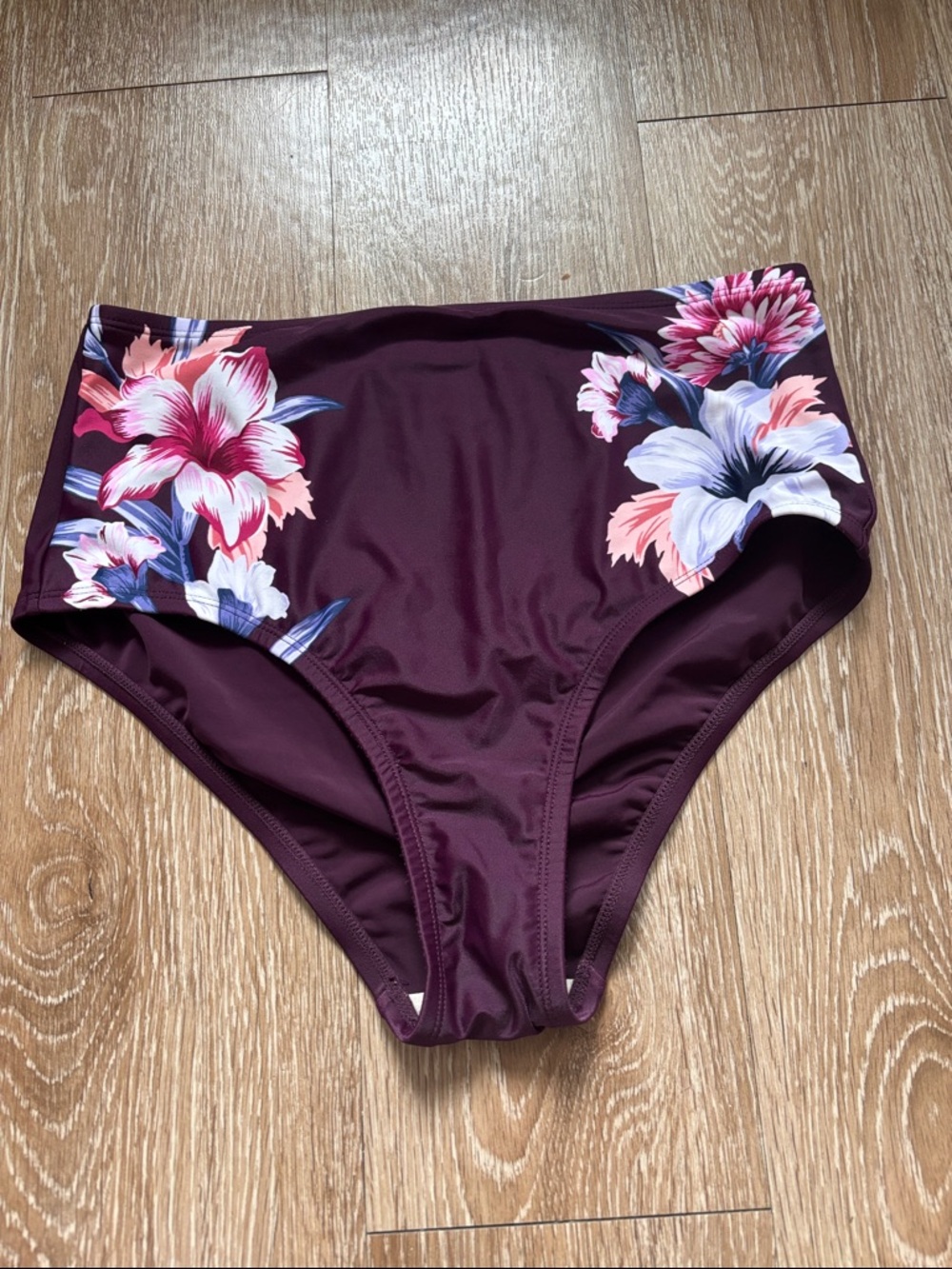 Kona Sol purple/plum high waist bikini bottom, Medium